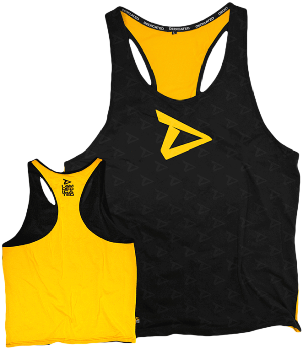 Dedicated Nutrition Yellow Back Stringer LOGO CROSS PATTERN XL