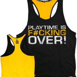 Dedicated Nutrition Yellow Back Stringer PLAYTIME IS OVER XXL