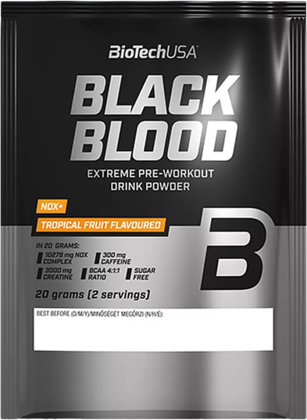 BioTech USA Black Blood NOX+ 20 g tropické ovoce