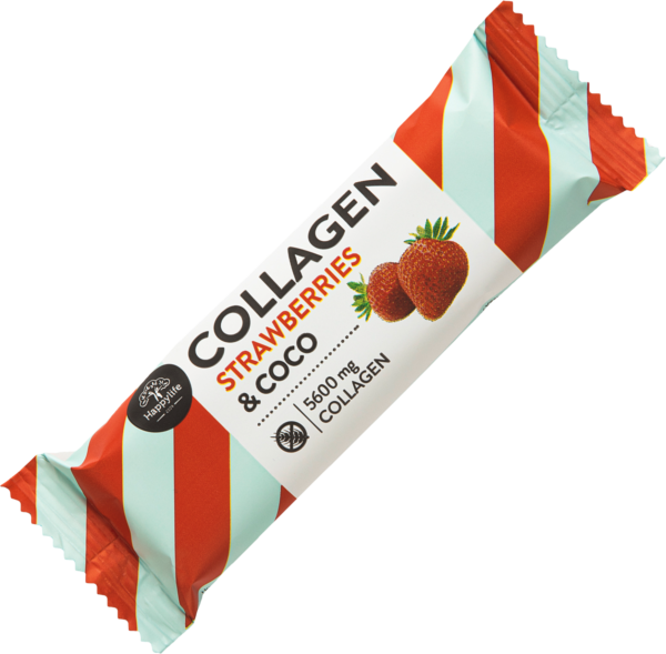 Happylife Collagen Bar 40 g jahoda-kokos