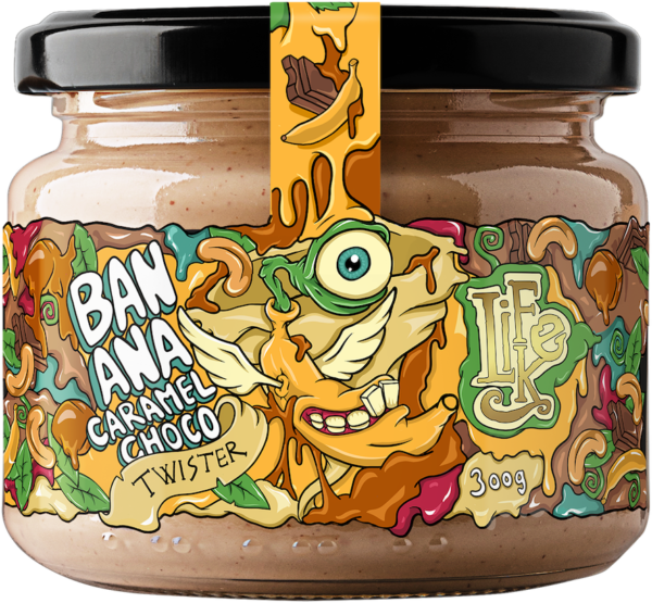 LifeLike Banana Caramel Choco Twister 300 g banán-karamel